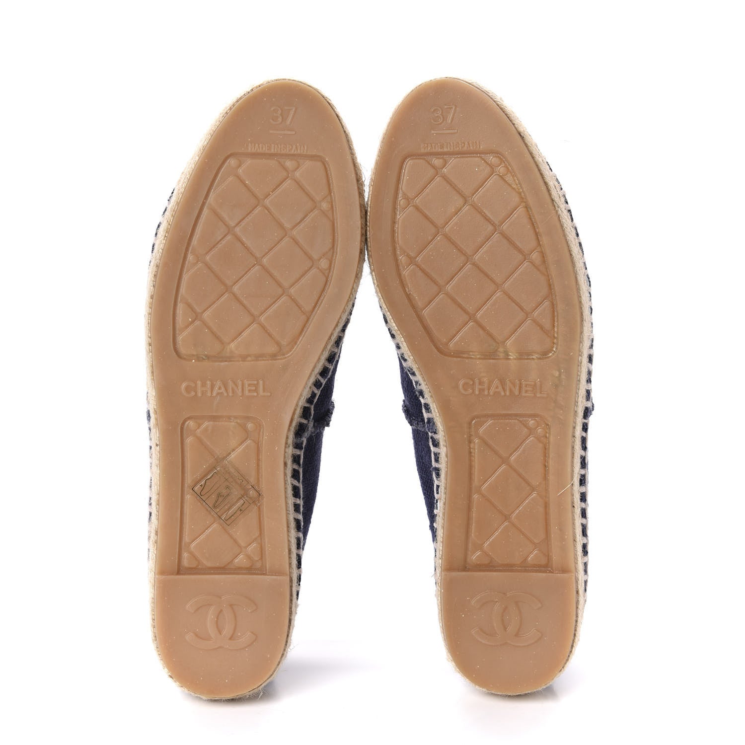 Chanel Linen CC Espadrilles 37 Blue Black 5 of 11
