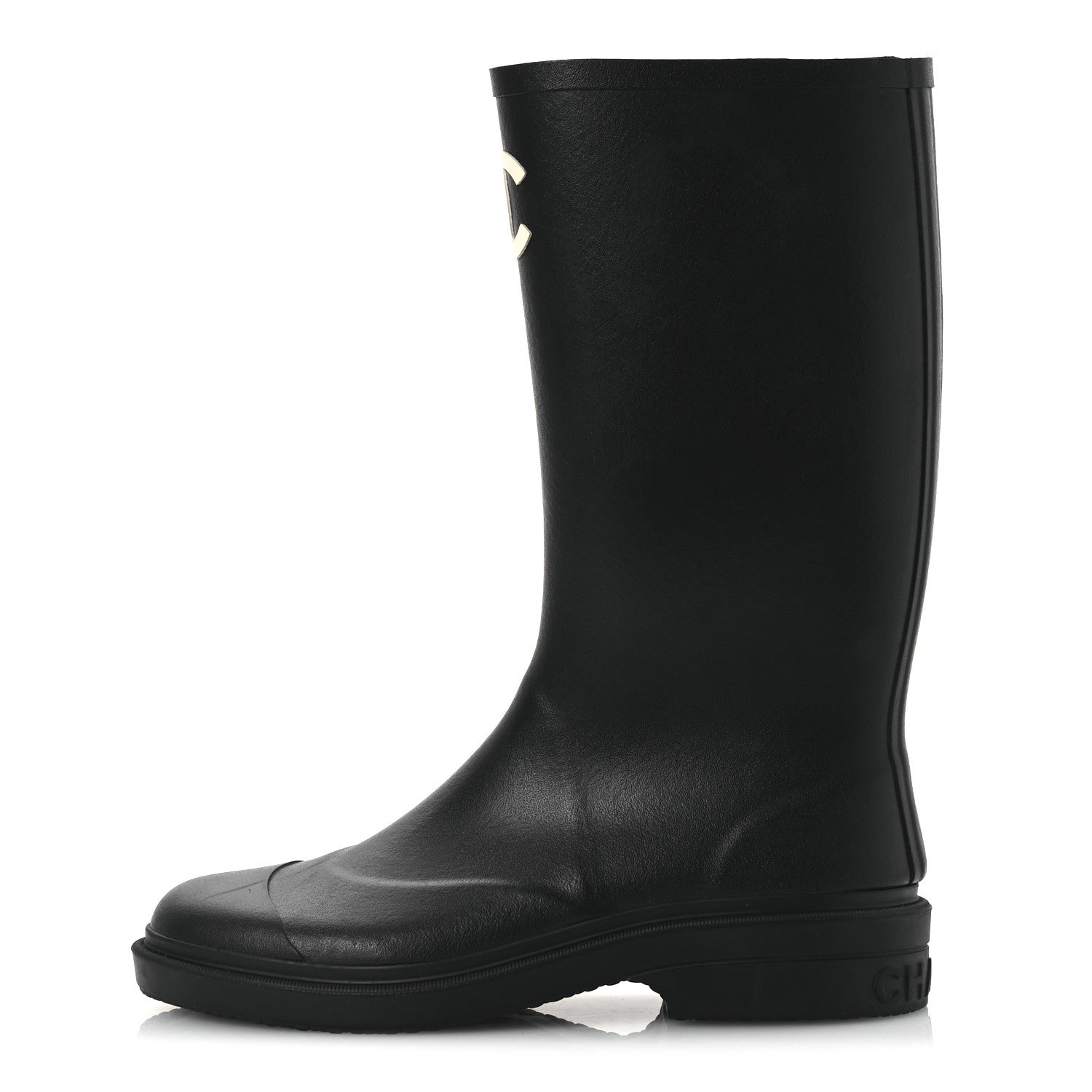 Chanel Caoutchouk CC High Boots 40 Black 1 of 13