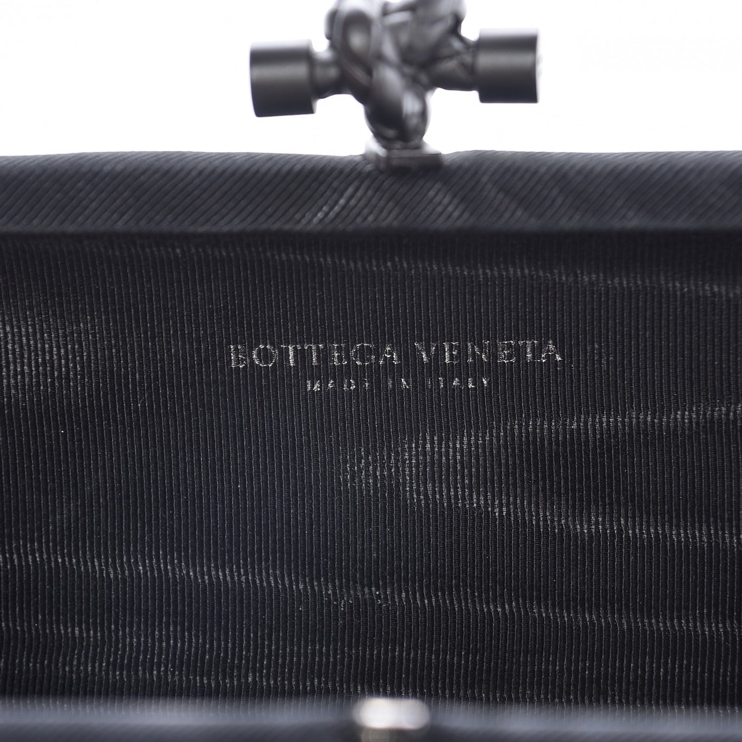 Satin Intreccio Impero Stretch Knot Clutch Black