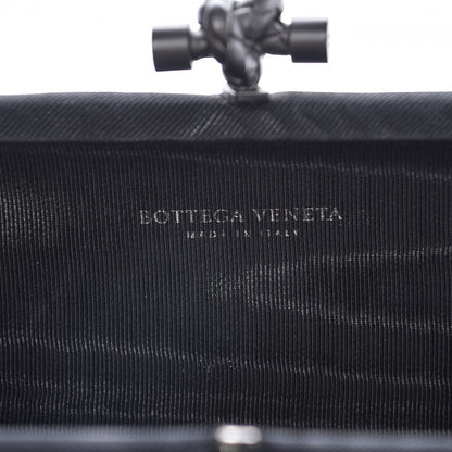 Bottega Veneta Satin Intreccio Impero Stretch Knot Clutch Black 6 of 8