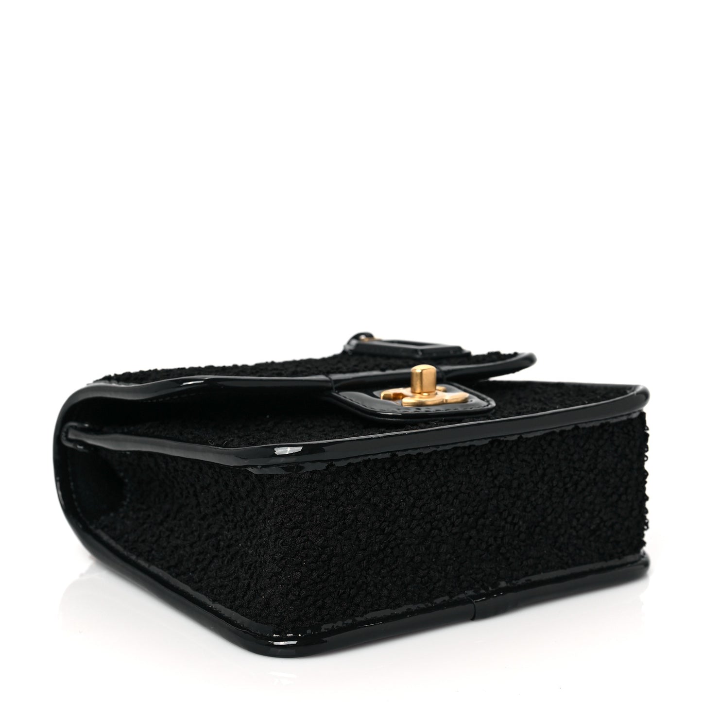 Tweed Patent School Memory Mini Top Handle Flap Black
