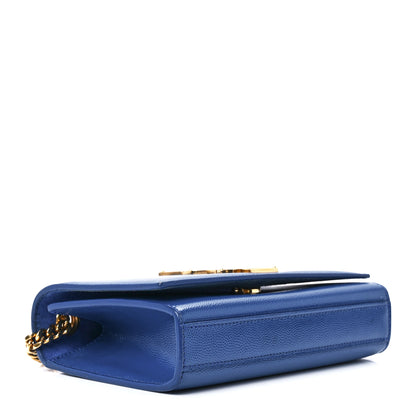 Saint Laurent Grain De Poudre Small Classic Monogram Kate Satchel Royal Blue 4 of 13