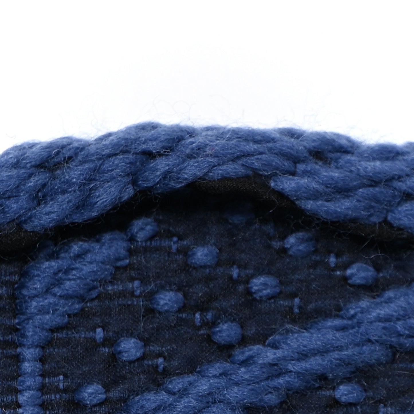 Wool Silk Logomania Scarf Denim Dark