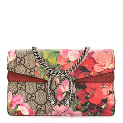 Gucci GG Supreme Monogram Blooms Super Mini Dionysus Shoulder Bag Beige Multicolor Dry Rose 1 of 12