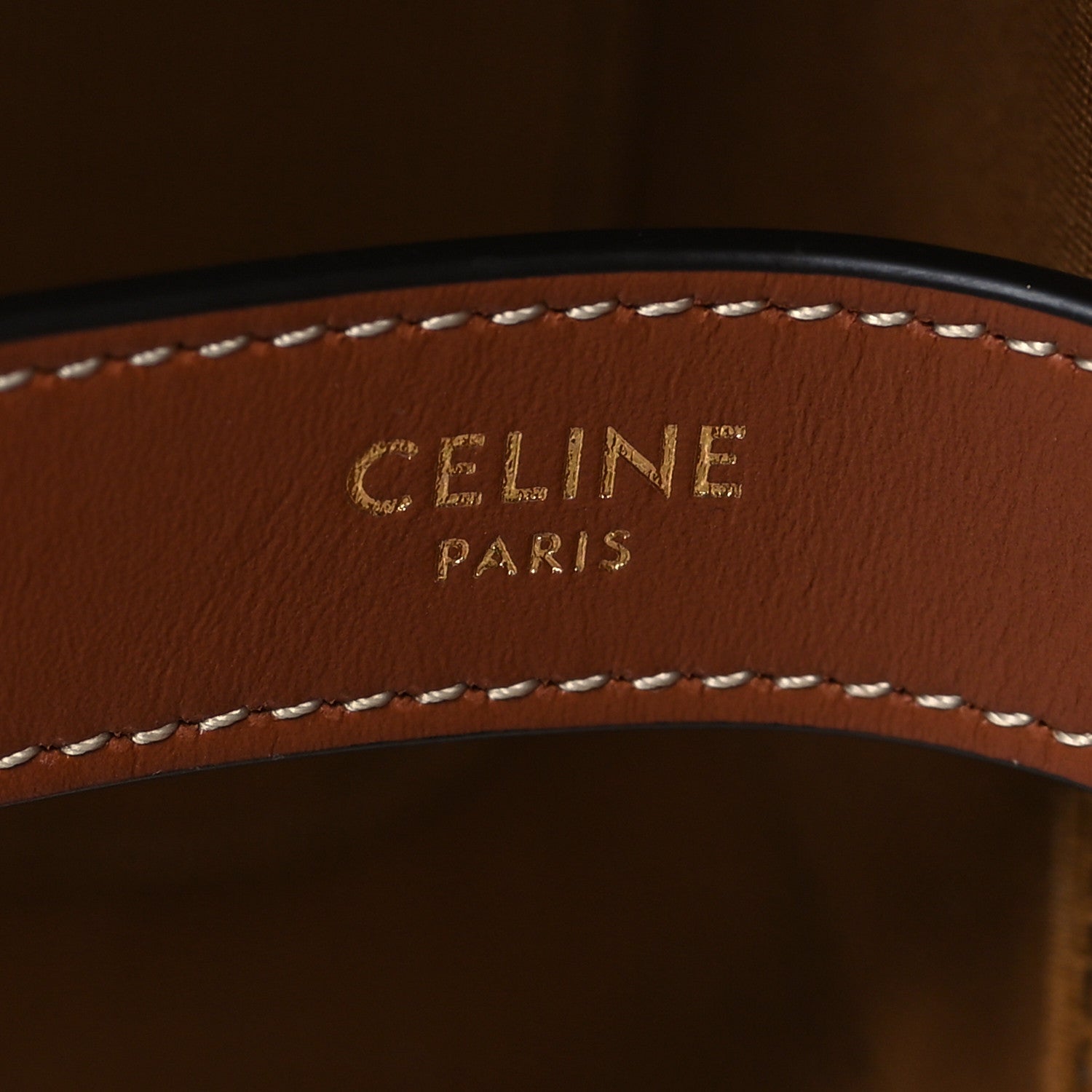 Celine Triomphe Canvas Calfskin Small Top Handle Toiletry Case Tan 6 of 13