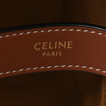 Celine Triomphe Canvas Calfskin Small Top Handle Toiletry Case Tan 6 of 13