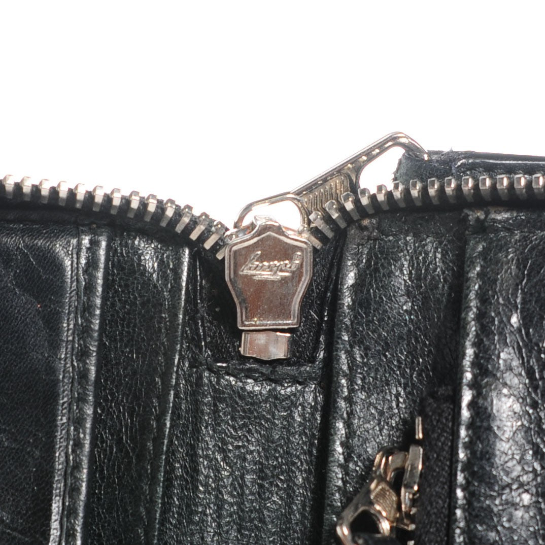 Agneau Giant 12 Silver Hardware Compagnon Wallet Black
