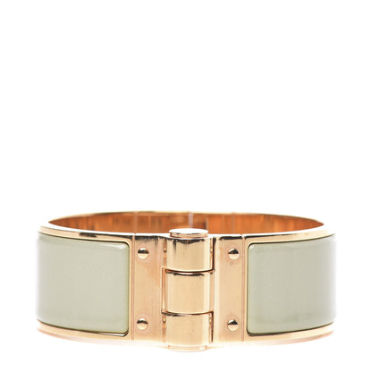 Hermes Enamel Charniere Uni Wide Hinged Bracelet M Sauge 1 of 6