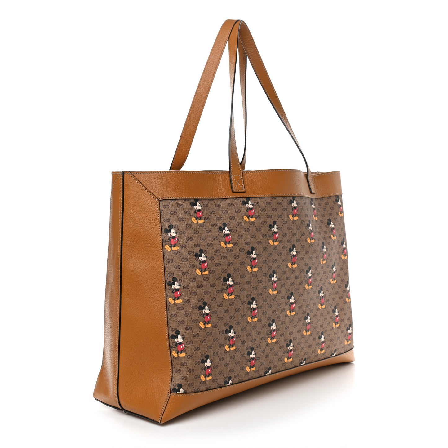 X DISNEY Mini Vintage GG Supreme Monogram Mickey Mouse Large Shopping Tote Beige Vintage Sun Oil