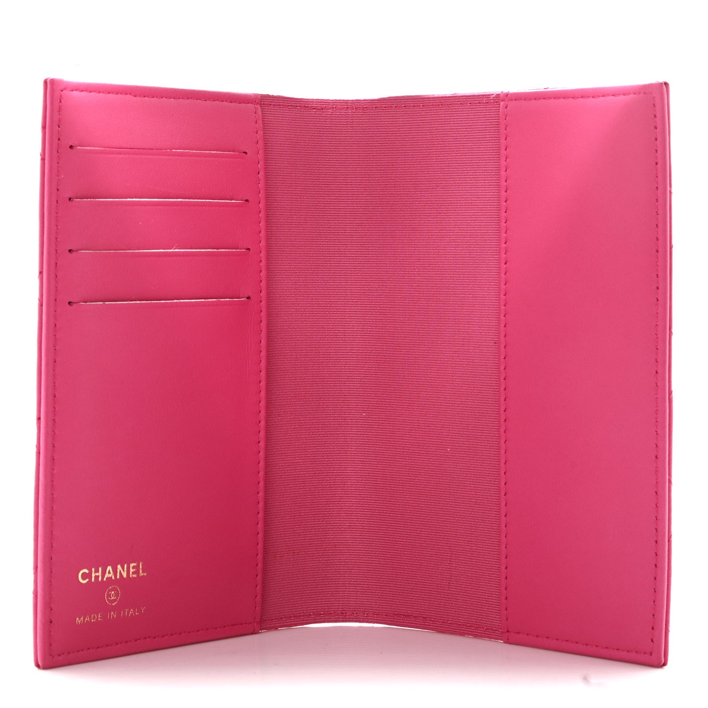 Lambskin Quilted Passport Holder Pink