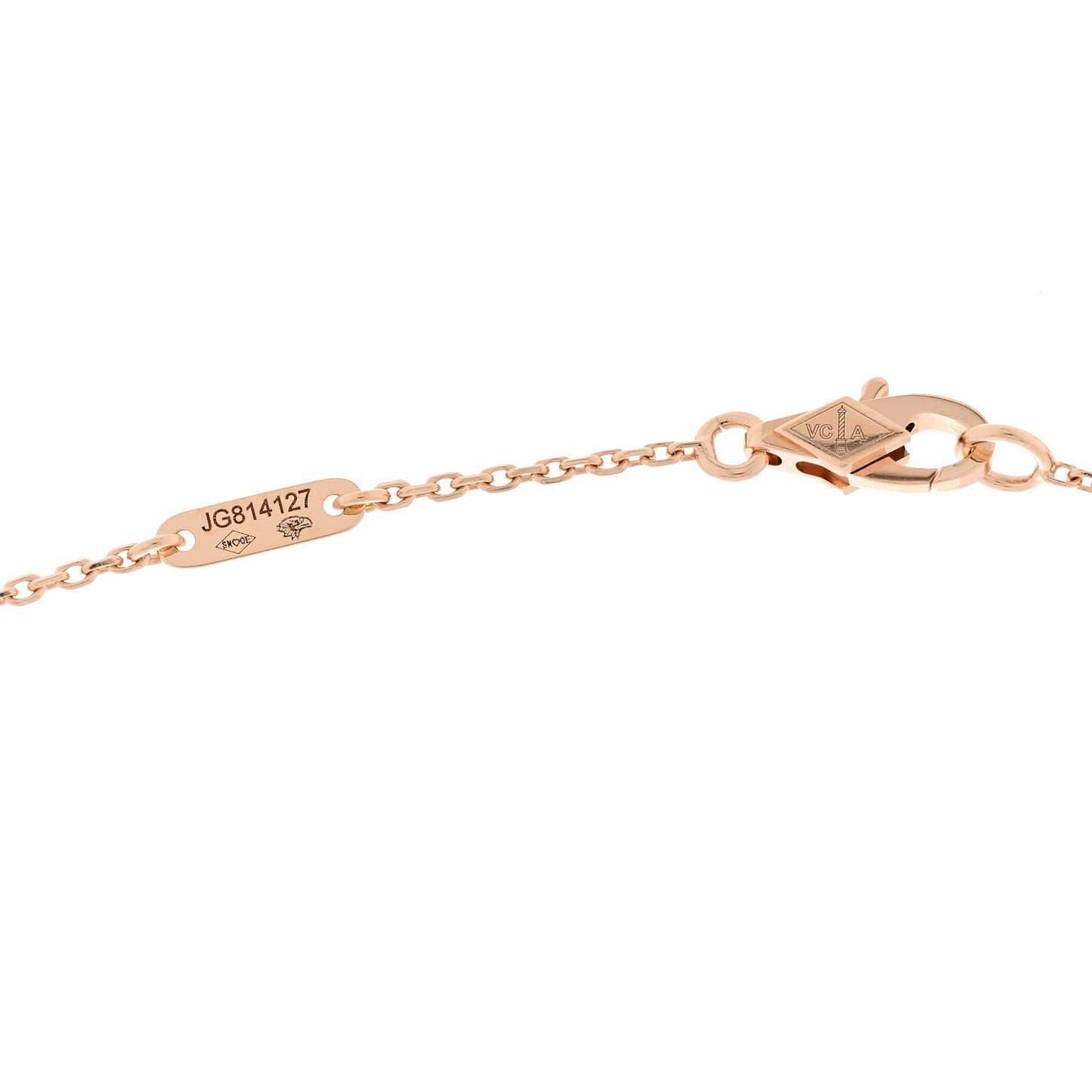 18K Rose Gold Carnelian Sweet Alhambra Pendant Necklace