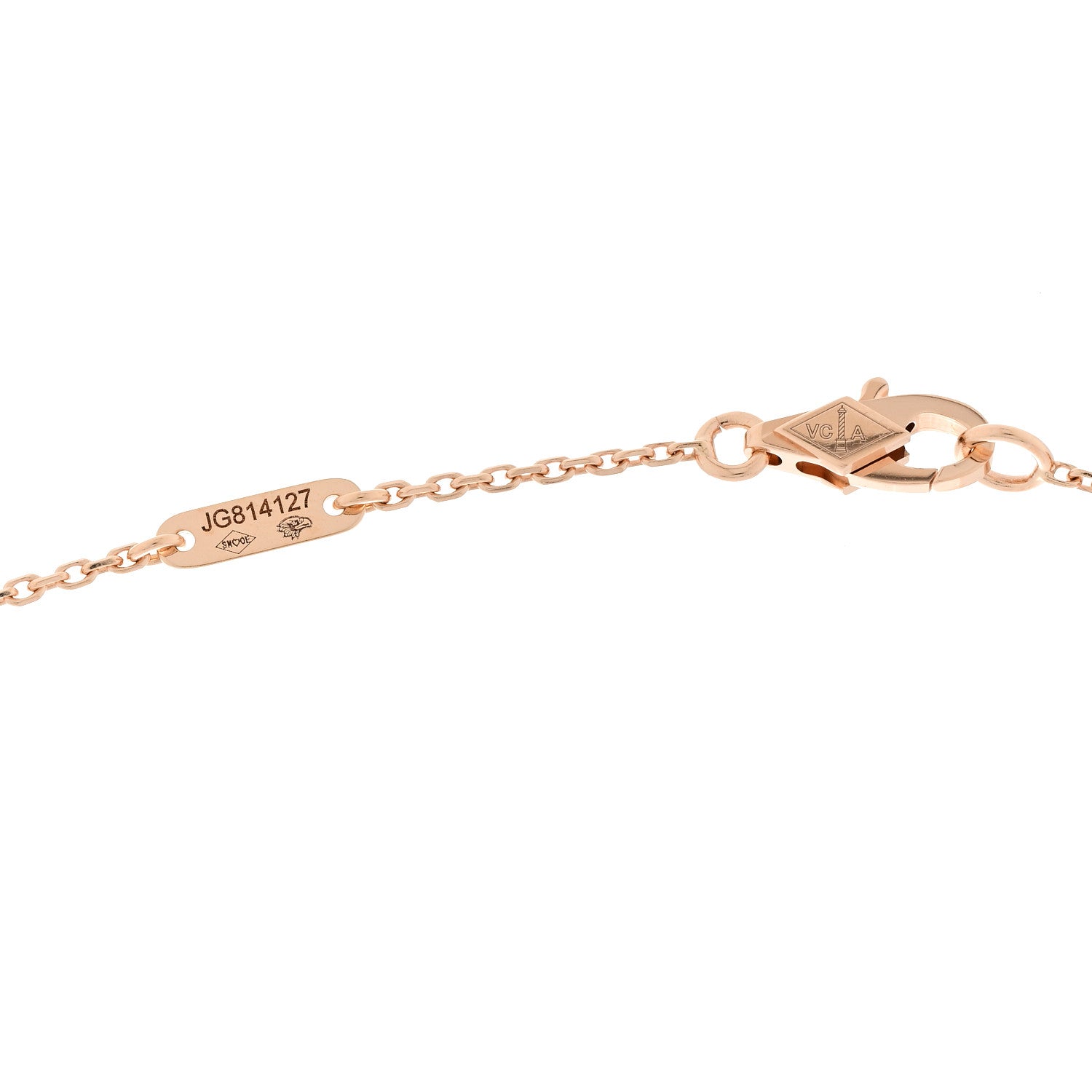 Van Cleef & Arpels 18K Rose Gold Carnelian Sweet Alhambra Pendant Necklace 5 of 6