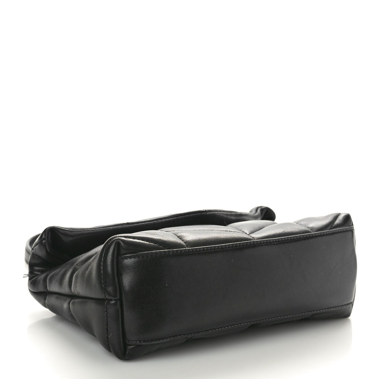 Saint Laurent Lambskin Quilted Toy Loulou Puffer Monogram Monochrome Chain Satchel Black 4 of 13