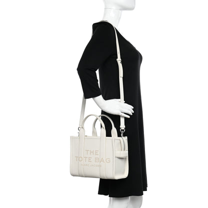 Marc Jacobs Grained Calfskin Mini The Tote Bag Cotton Silver 2 of 13