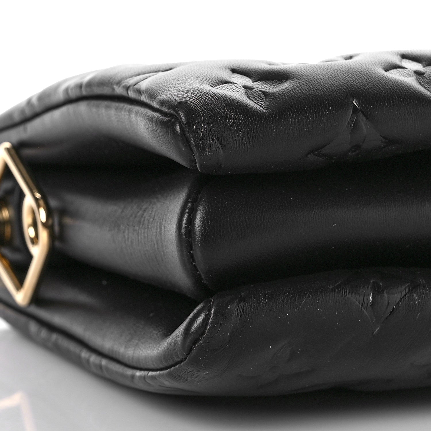 Louis Vuitton Lambskin Embossed Monogram Coussin PM Black 8 of 10