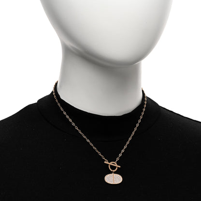 Hermes 18K Rose Gold Diamond Chaine D'Ancre Verso Pendant Necklace SH 2 of 6