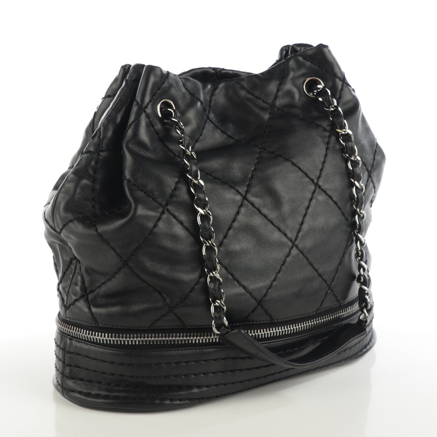 Chanel Lambskin Expandable Tote Black 3 of 7