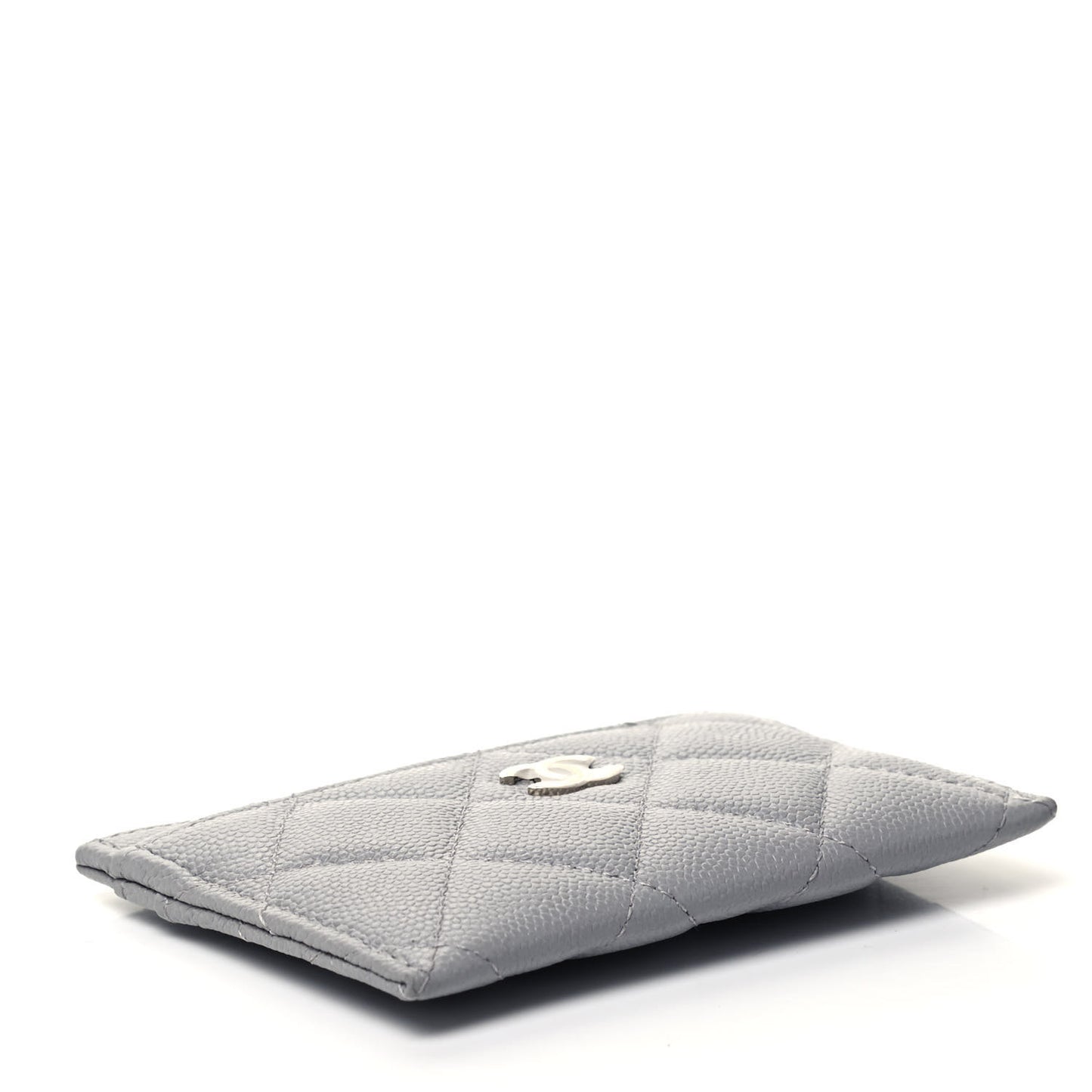 Caviar Quilted Card Holder Grey