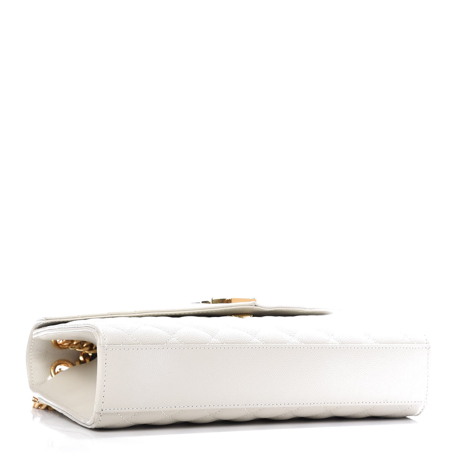 Saint Laurent Grain De Poudre Textured Mixed Matelasse Medium Triquilt Monogram Satchel Porcellana 4 of 8