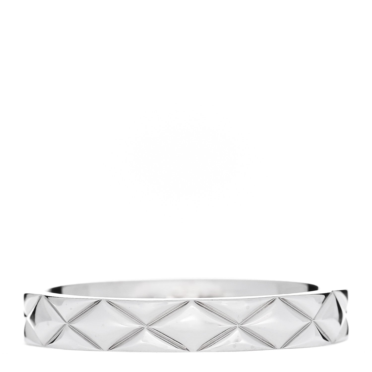 Chanel Platinum Small Matelasse Ring 56 7.5 1 of 4