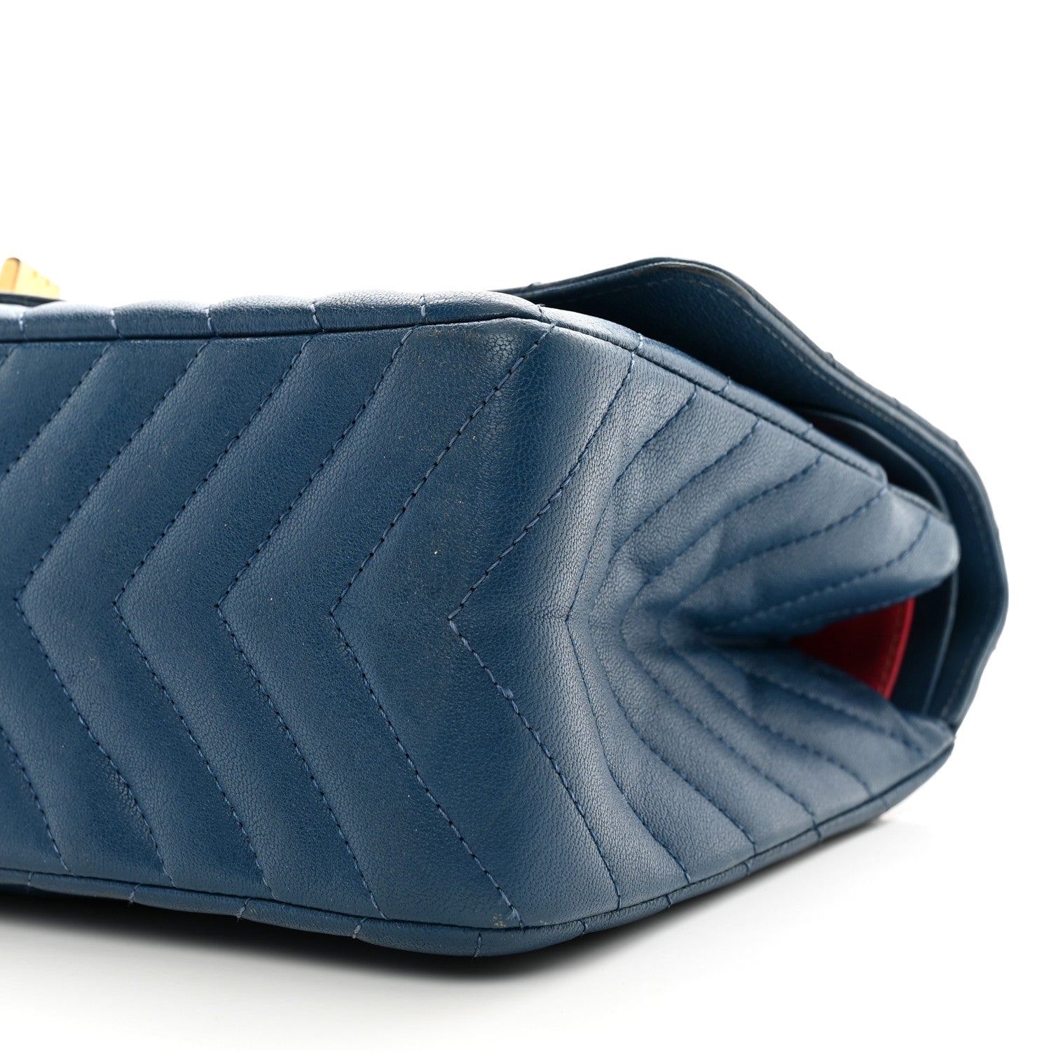 Chanel Sheepskin Chevron Quilted 2.55 Reissue 226 Flap Navy Blue 10 of 13