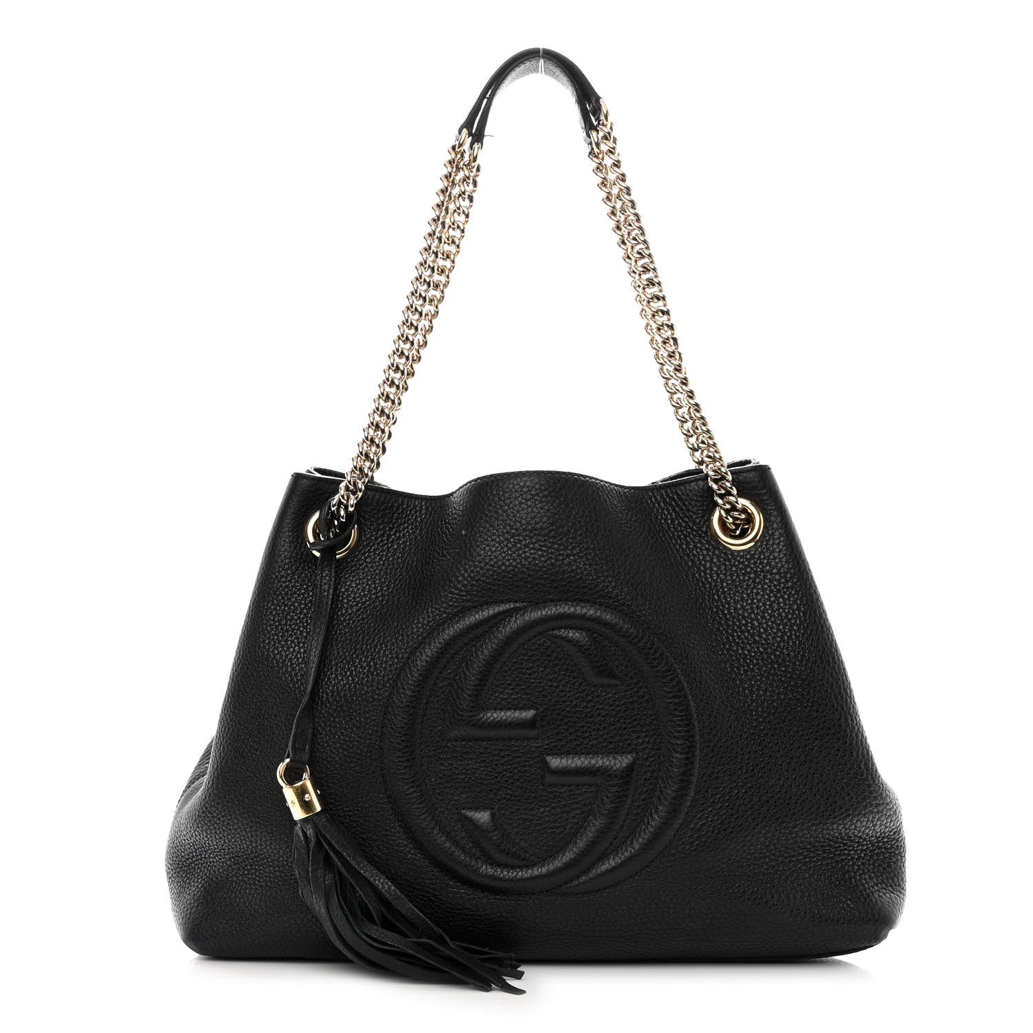 Gucci Pebbled Calfskin Medium Soho Chain Shoulder Bag Black 1 of 16