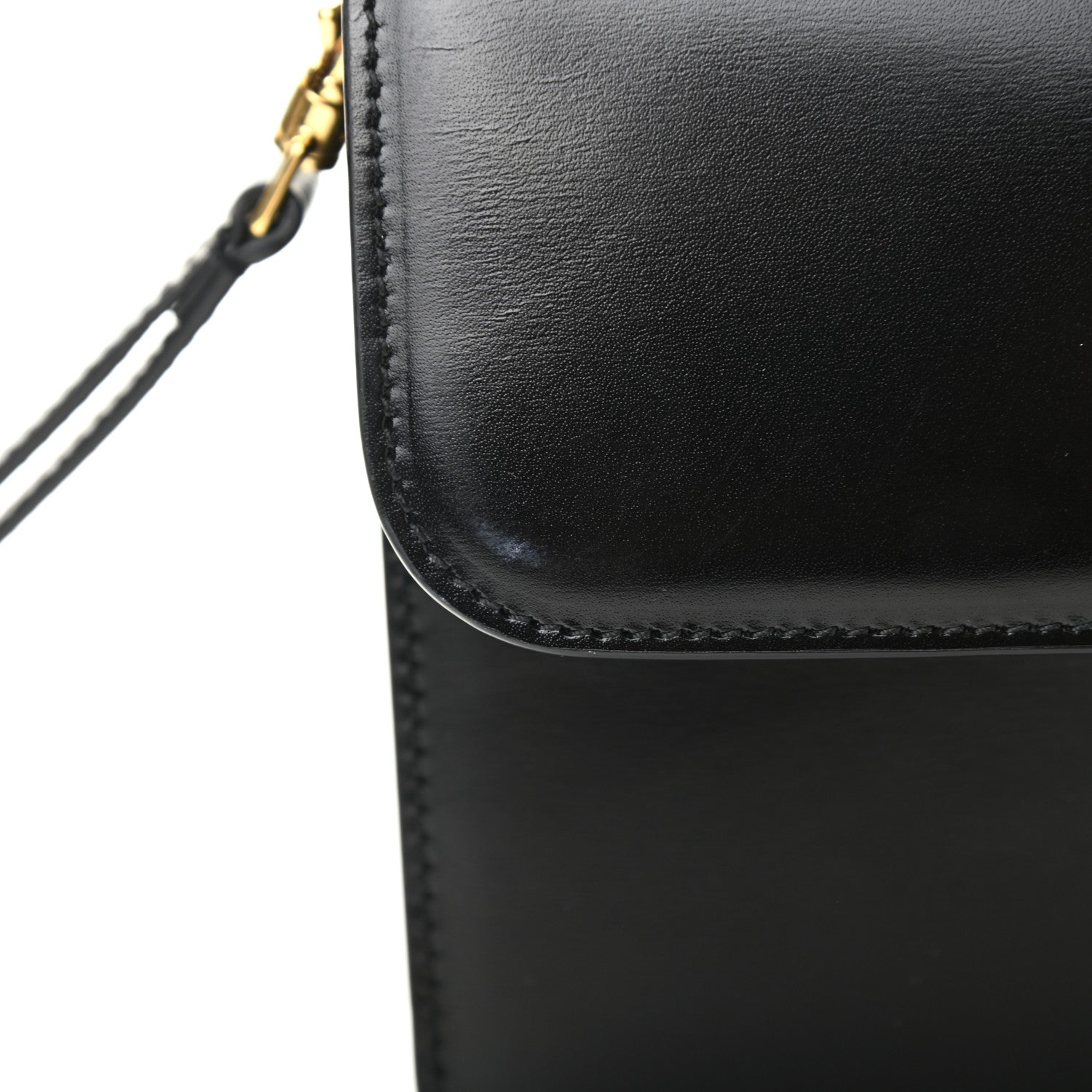 Celine Shiny Calfskin Triomphe Clutch Black 14 of 18