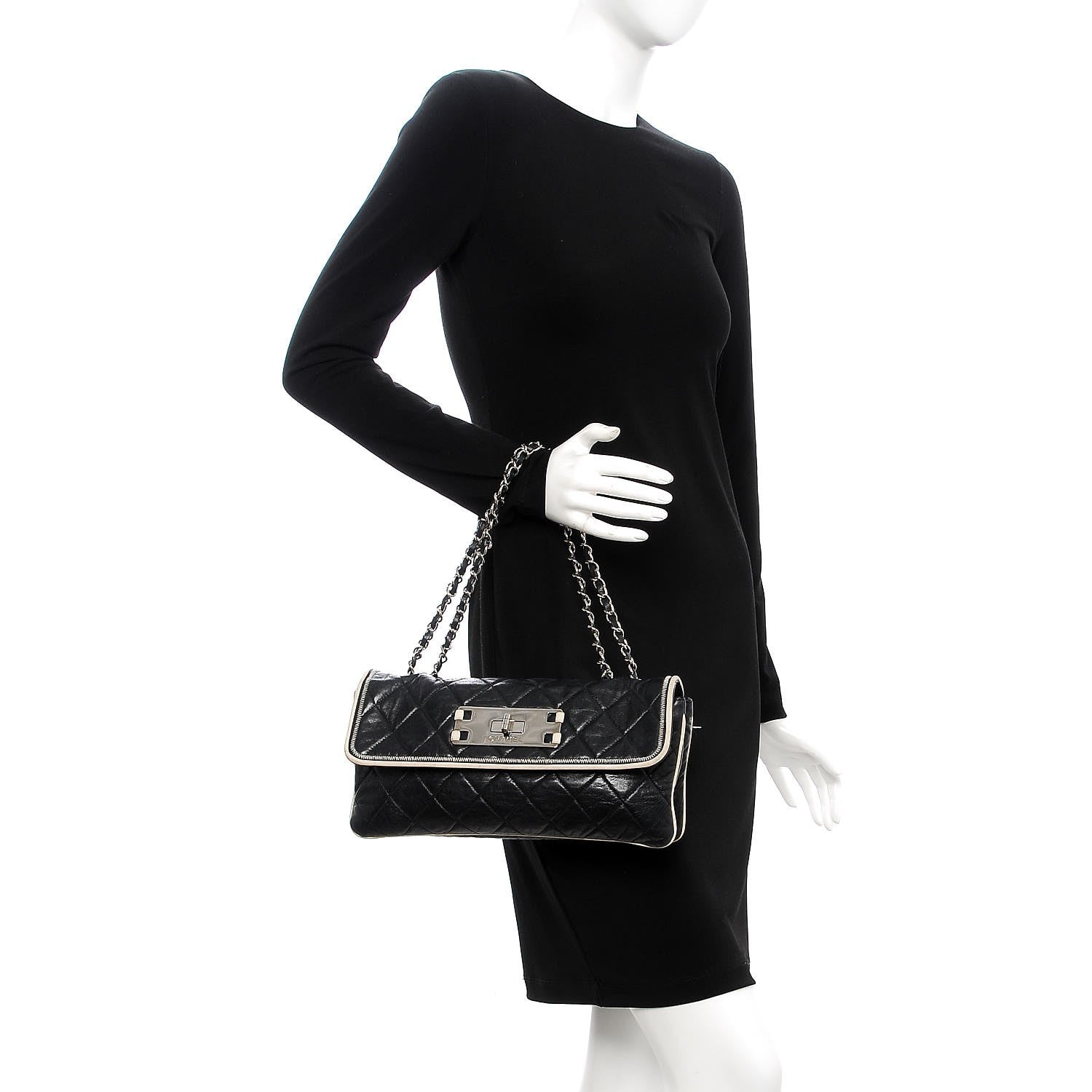 Chanel Lambskin East West Accordion Flap Black 3 of 23