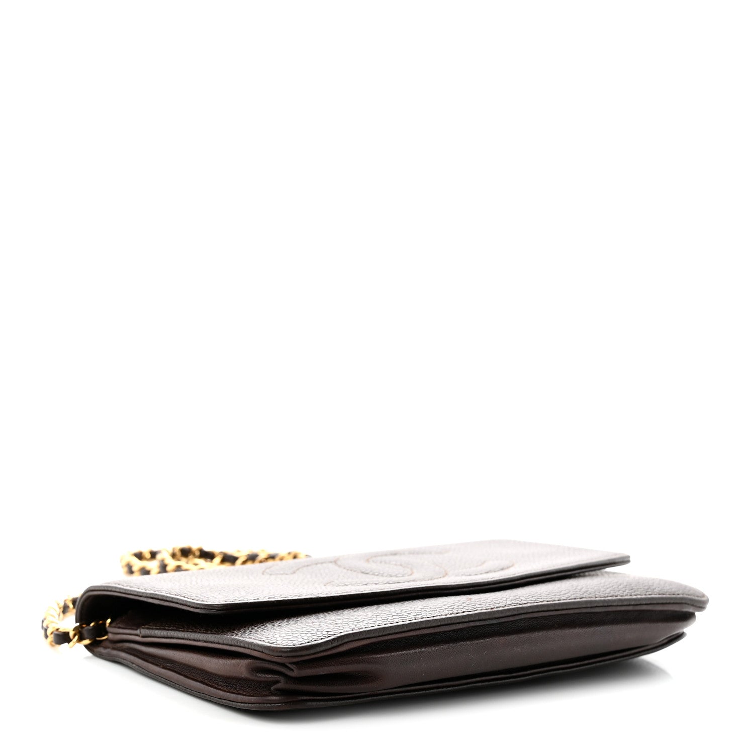 Chanel Caviar Timeless CC Wallet On Chain WOC Dark Brown 4 of 14