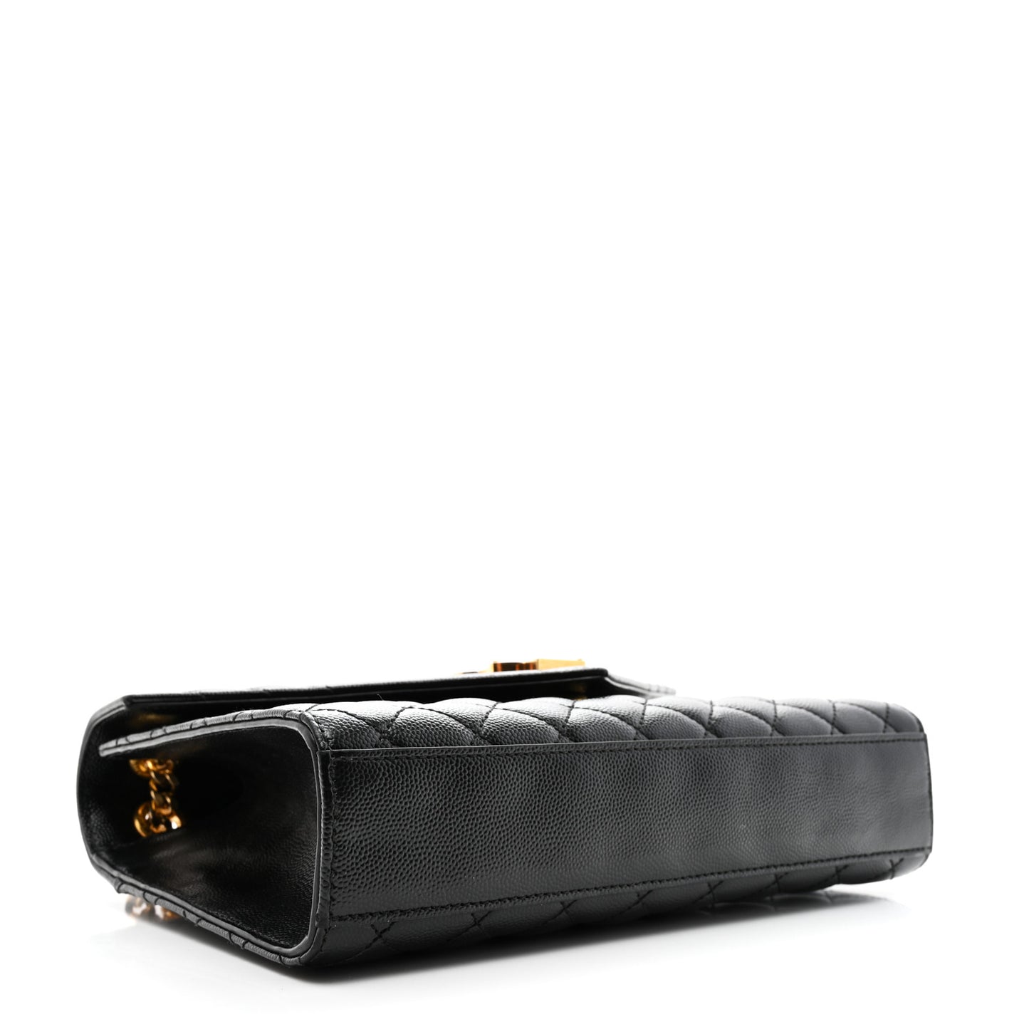 Grain De Poudre Textured Mixed Matelasse Triquilt Medium Monogram Satchel Black