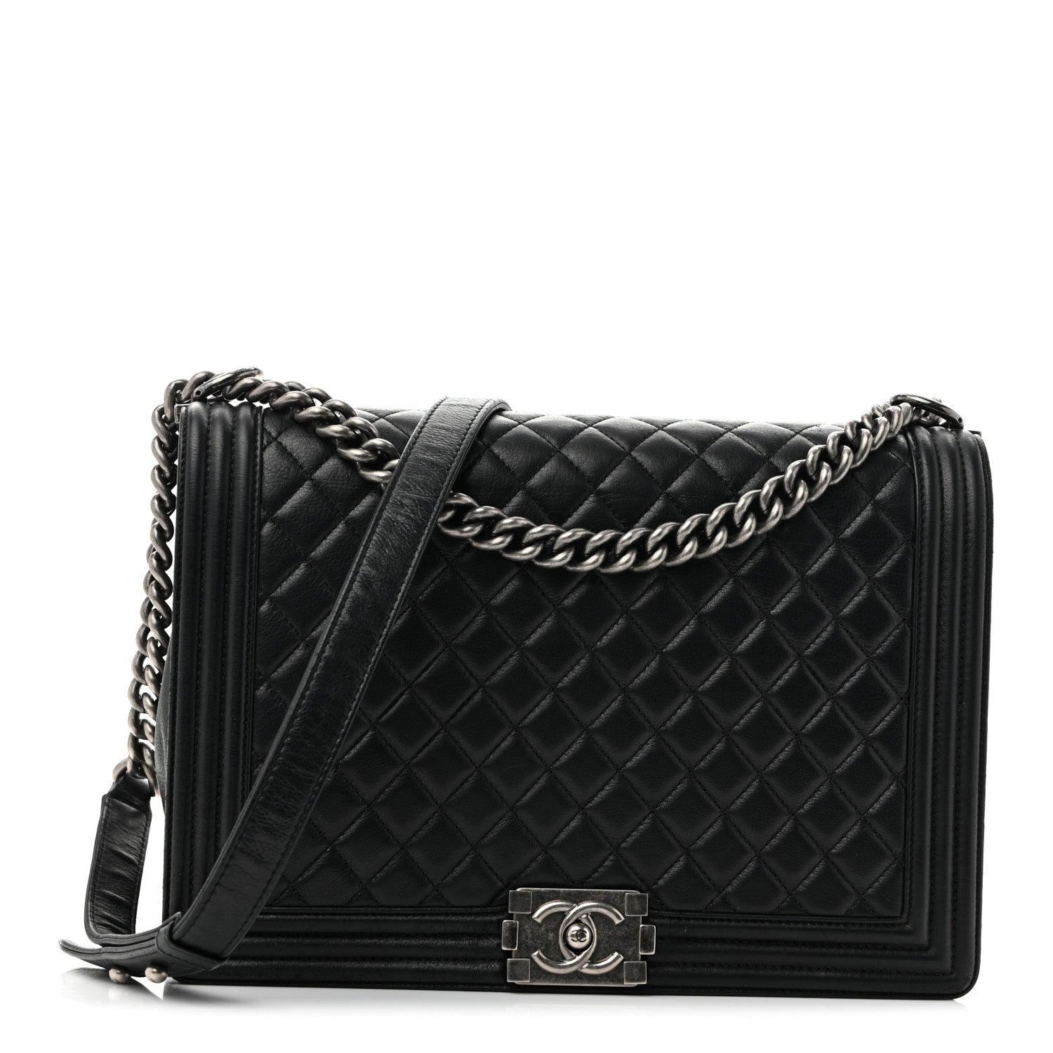 Chanel Calfskin Quilted Large Boy Flap Black 1 of 13
