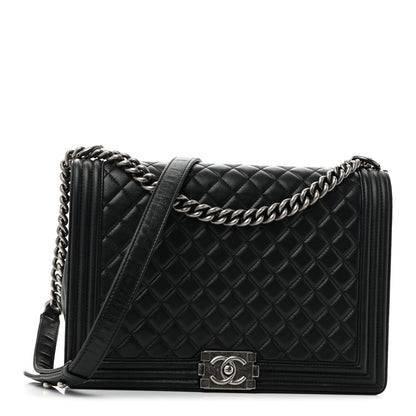 Chanel Calfskin Quilted Large Boy Flap Black 1 of 13