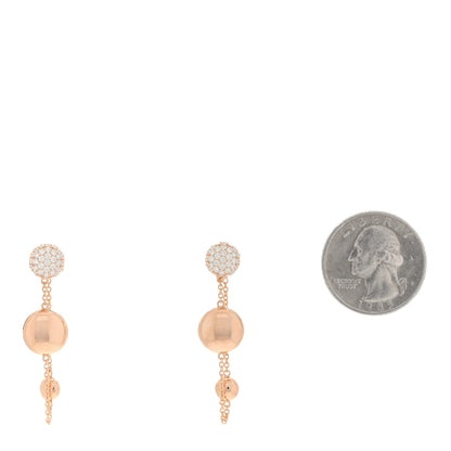 Roberto Coin 18K Rose Gold Diamond Disc Drop Earrings 2 of 4
