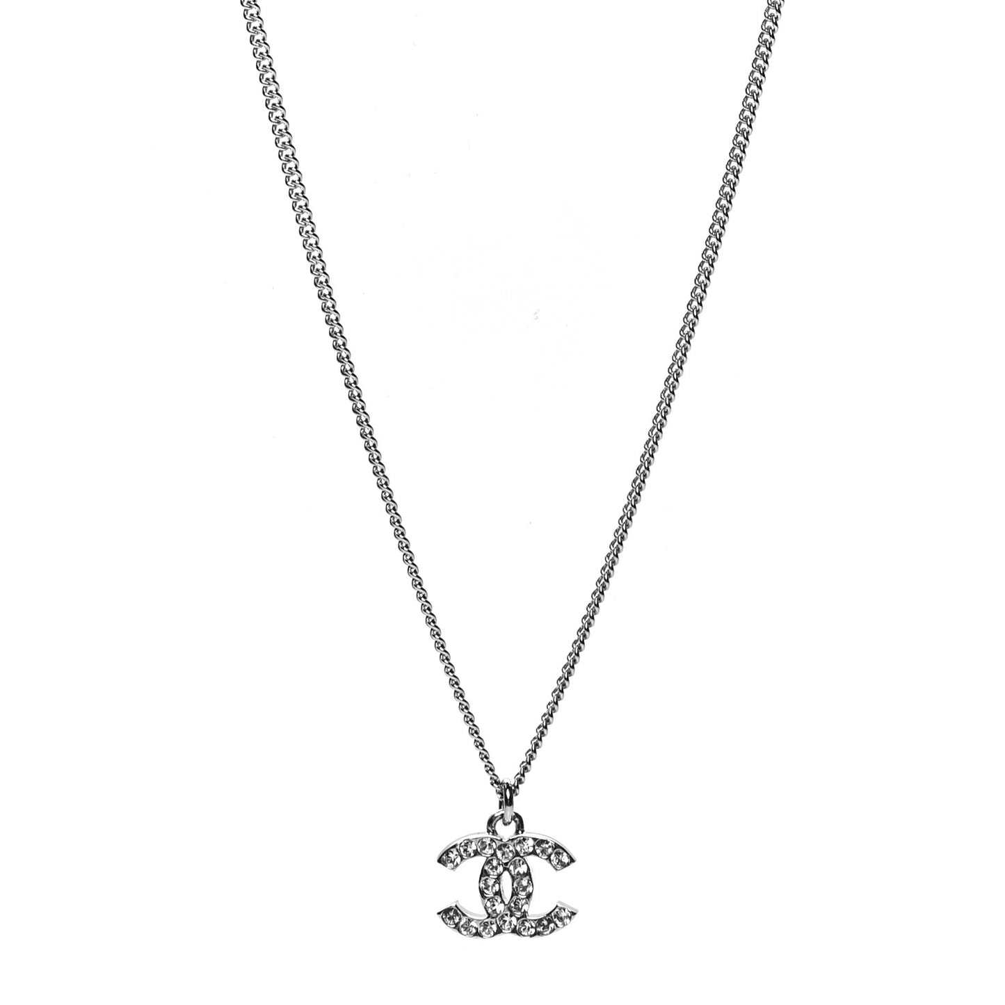 Crystal Timeless CC Necklace Silver