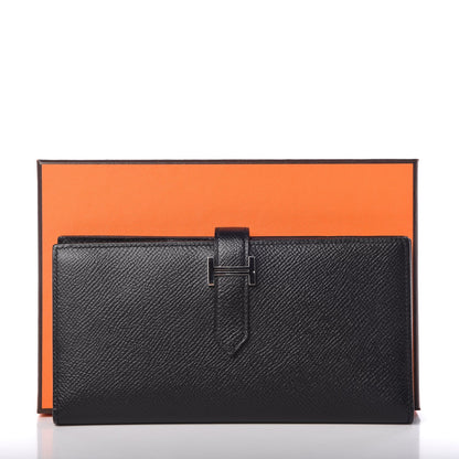 Hermes Epsom Bearn Gusset Wallet Black 8 of 8