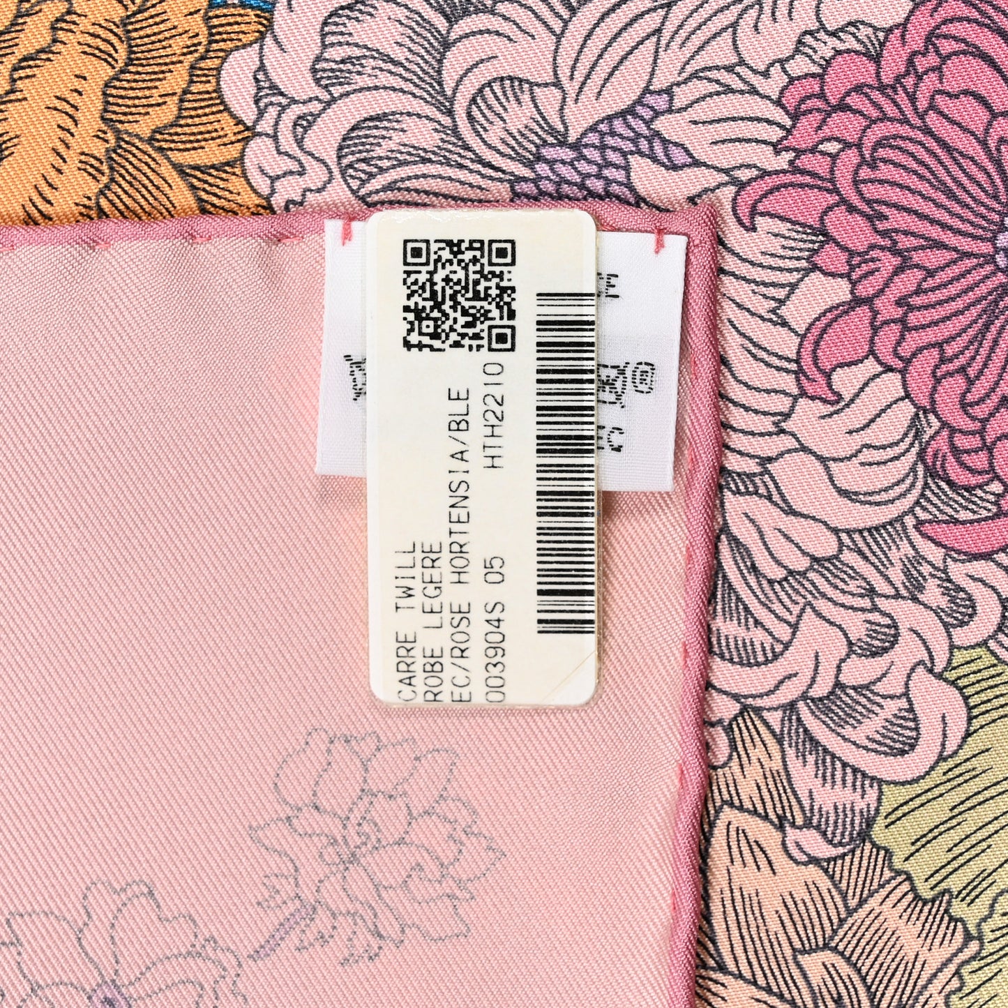 Silk Twill Robe Legere Scarf 90 Rose Hortensia Bleu