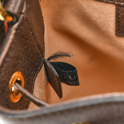 Gucci GG Supreme Monogram Web Mini Ophidia Bucket Bag Brown 7 of 10