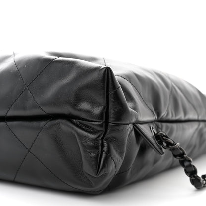 Chanel Shiny Calfskin Quilted Chanel 22 Backpack So Black 10 of 11