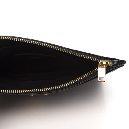 Saint Laurent Grain De Poudre Chevron Monogram Bill Pouch Black 5 of 7