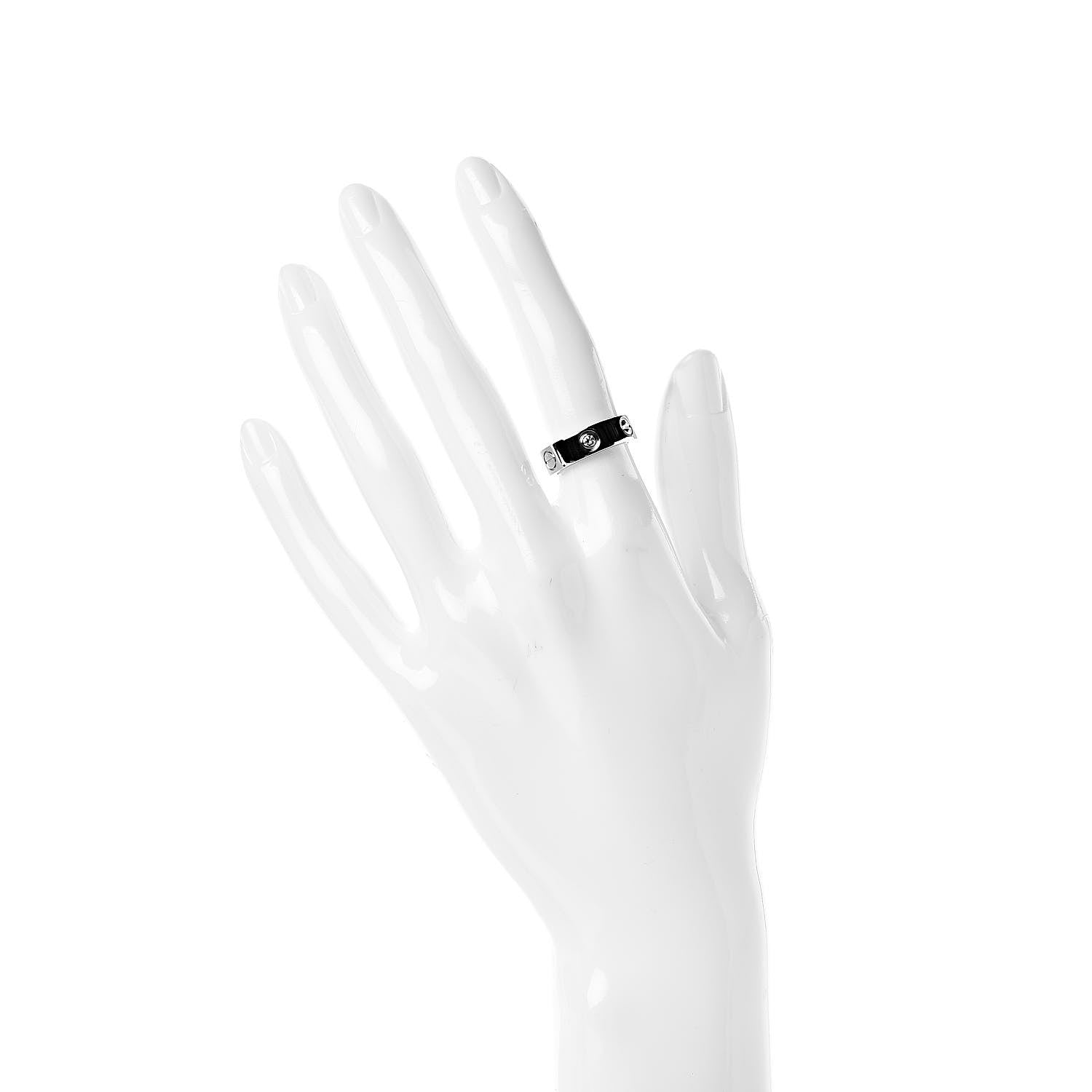 Cartier 18K White Gold 3 Diamond 5.5mm LOVE Ring 49 4.75 2 of 5