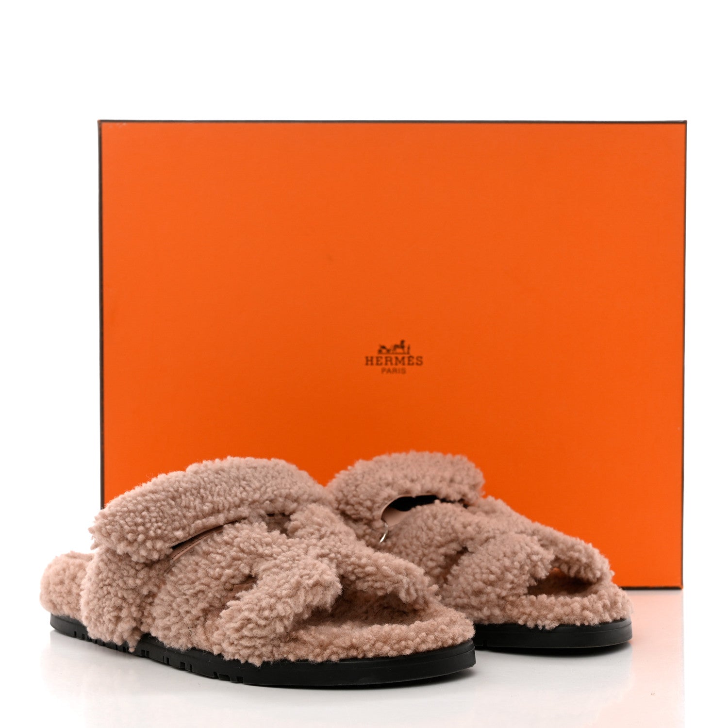 Hermes Woolskin Womens Chypre Sandals 37 Bois De Santal 9 of 9