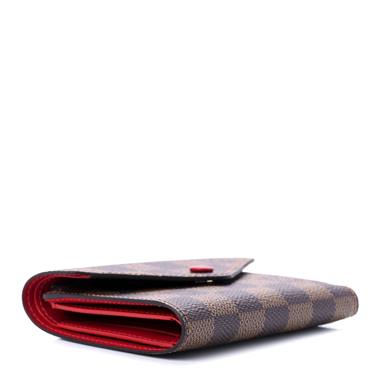 Louis Vuitton Damier Ebene Victorine Wallet Red 3 of 9