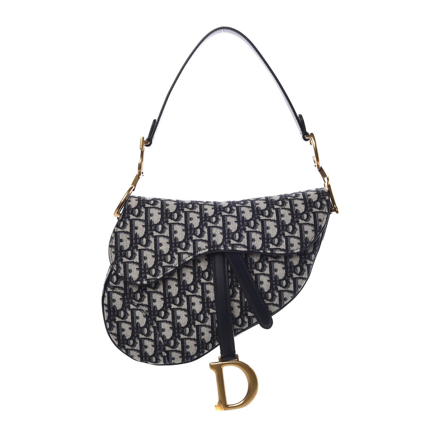 Christian Dior Oblique Saddle Bag Blue 1 of 8