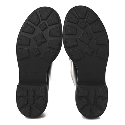 Prada Spazzolato Rois Monolith 55mm Derby Loafers 37.5 Black White 6 of 9