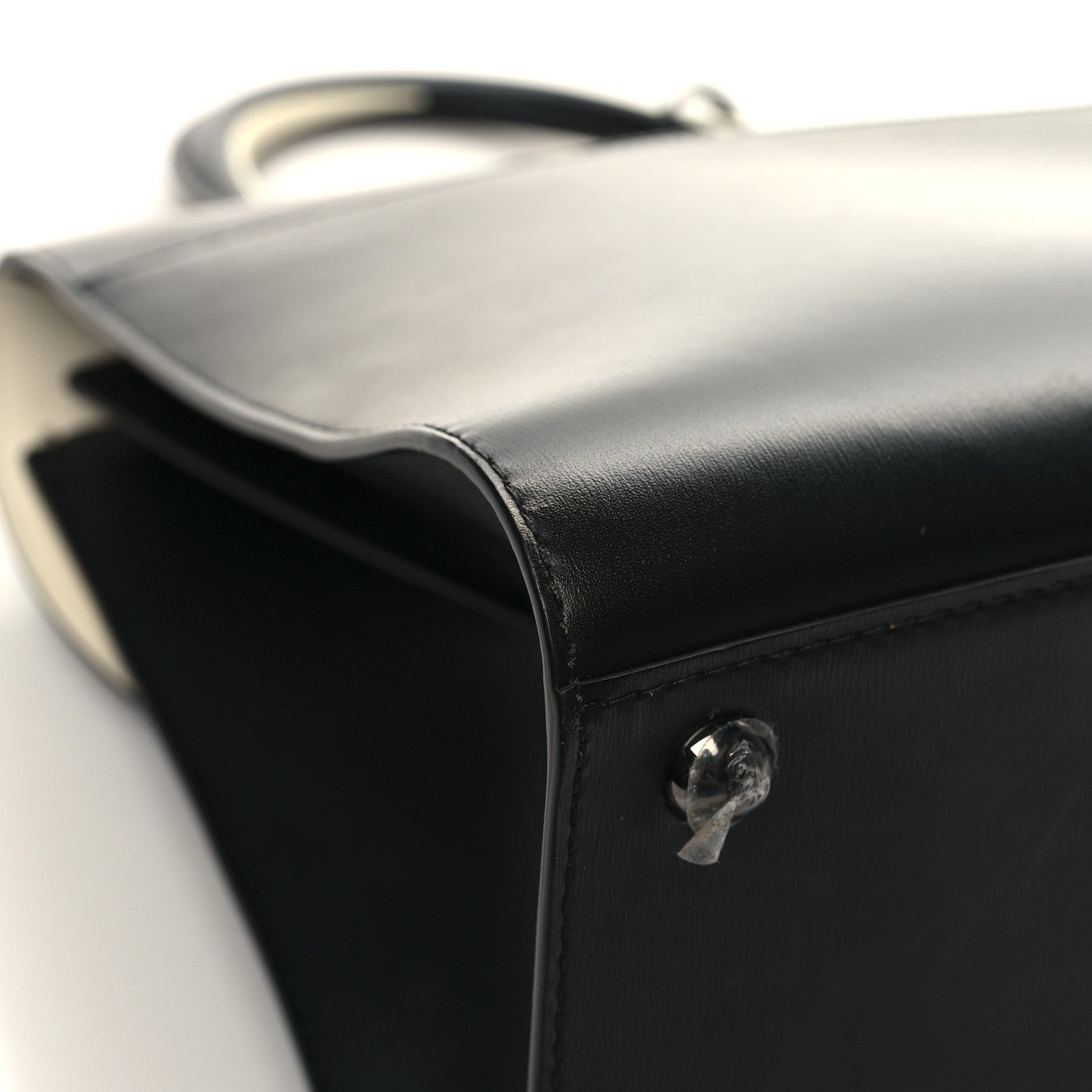 Delvaux Box Calfskin Light And Shadow MM Brillant Satchel Black Ivory 11 of 14