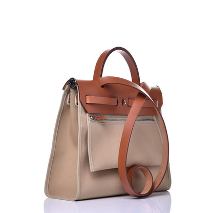 Hermes Vache Hunter Toile Officier Herbag Zip PM 31 Trench Fauve 4 of 11