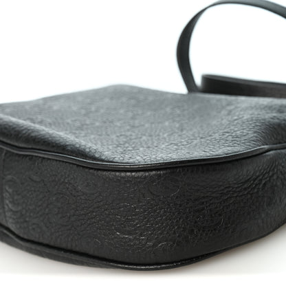 Gucci GG Grainy Calfskin Emblem Small Half Moon Shoulder Bag Black 10 of 10