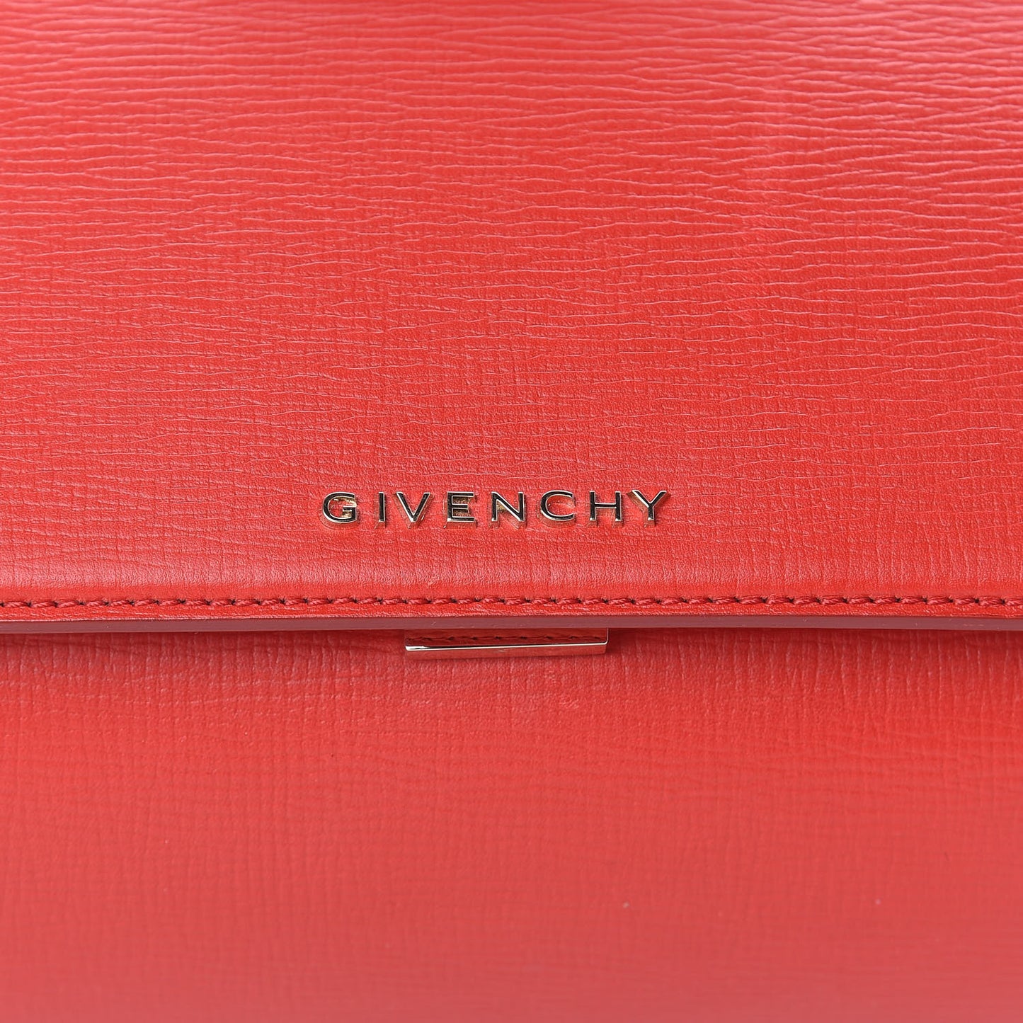 Textured Calfskin Mini Pandora Box Chain Crossbody Bag Medium Red