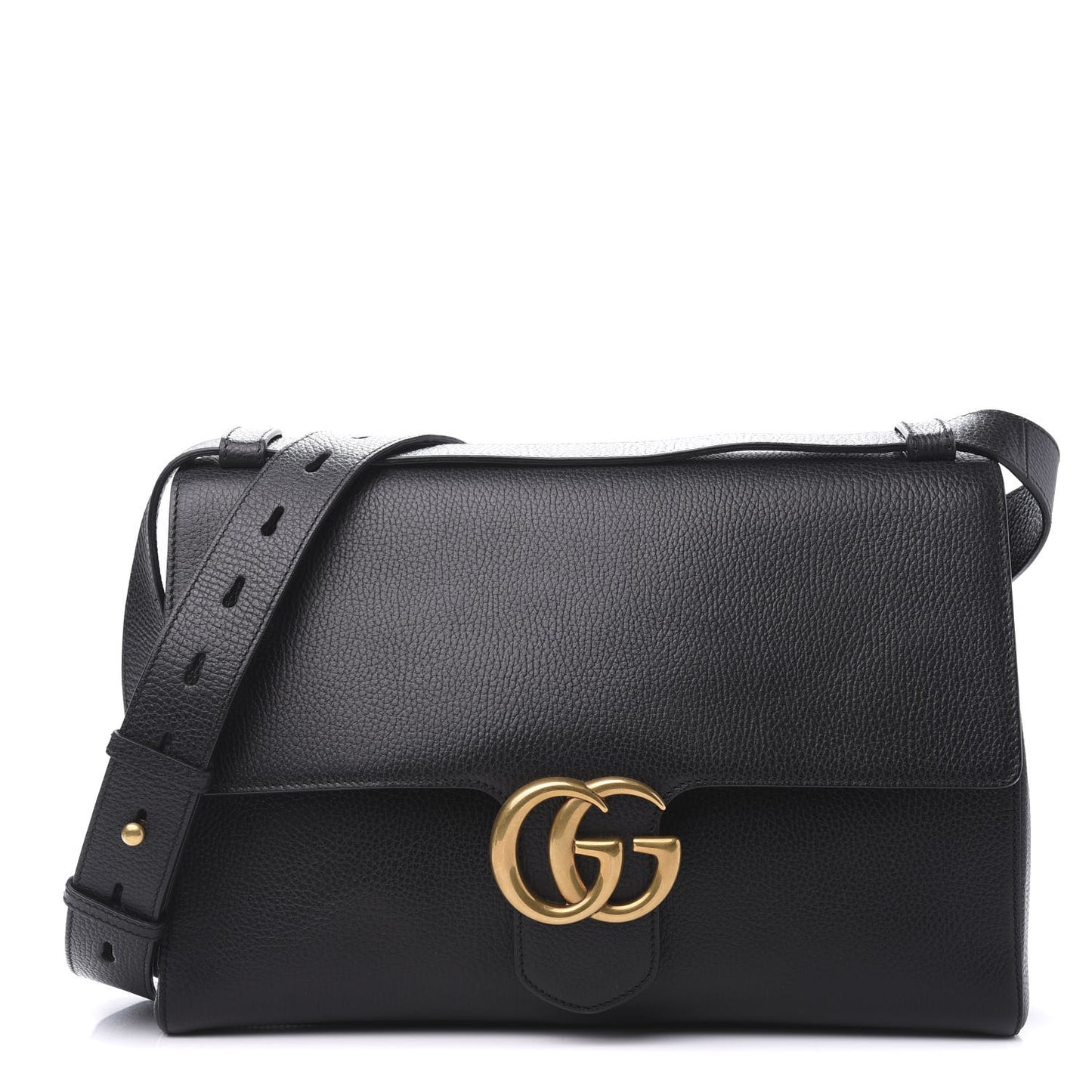 Calfskin GG Marmont Messenger Bag Black