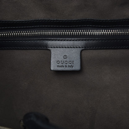 Gucci GG Supreme Monogram Selleria Calfskin Large Duffle Beige Ebony Black 6 of 11